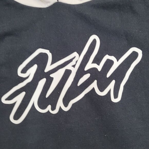 FUBU Colorblock Hoodie Small 20x24 Black Cream - Picture 10 of 13